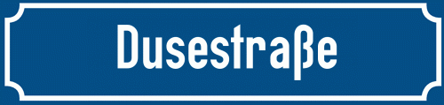 Straßenschild Dusestraße