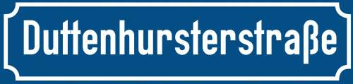 Straßenschild Duttenhursterstraße