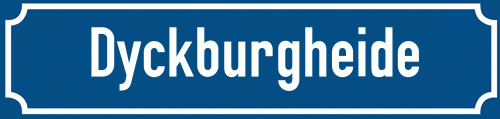 Straßenschild Dyckburgheide
