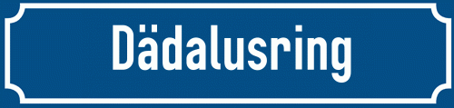 Straßenschild Dädalusring zum kostenlosen Download
