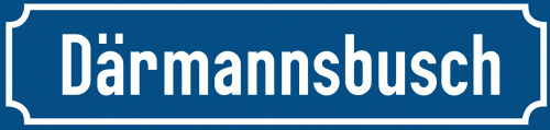 Straßenschild Därmannsbusch zum kostenlosen Download