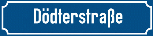 Straßenschild Dödterstraße zum kostenlosen Download