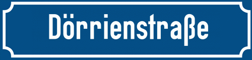 Straßenschild Dörrienstraße zum kostenlosen Download