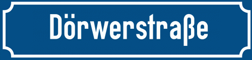 Straßenschild Dörwerstraße