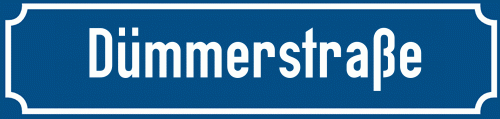 Straßenschild Dümmerstraße