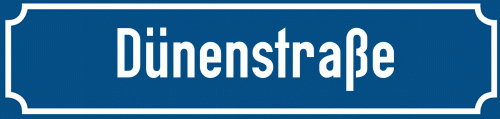 Straßenschild Dünenstraße