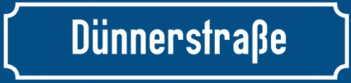 Straßenschild Dünnerstraße