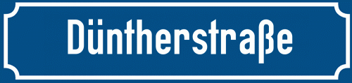 Straßenschild Düntherstraße