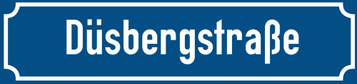 Straßenschild Düsbergstraße
