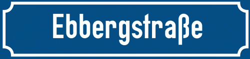 Straßenschild Ebbergstraße