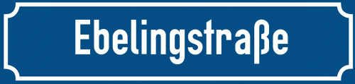 Straßenschild Ebelingstraße