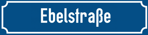 Straßenschild Ebelstraße zum kostenlosen Download