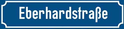Straßenschild Eberhardstraße zum kostenlosen Download