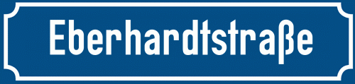 Straßenschild Eberhardtstraße zum kostenlosen Download