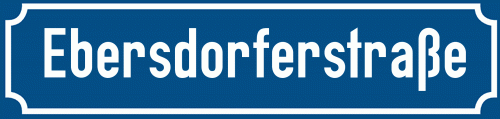 Straßenschild Ebersdorferstraße
