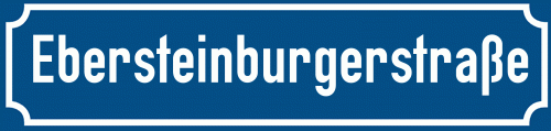 Straßenschild Ebersteinburgerstraße