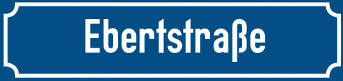 Straßenschild Ebertstraße zum kostenlosen Download