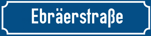 Straßenschild Ebräerstraße zum kostenlosen Download