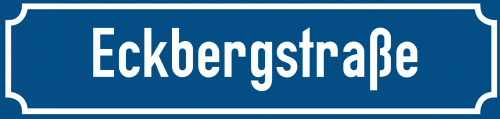 Straßenschild Eckbergstraße