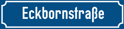 Straßenschild Eckbornstraße zum kostenlosen Download