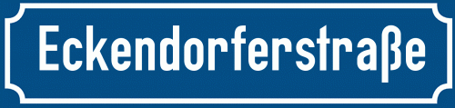 Straßenschild Eckendorferstraße zum kostenlosen Download