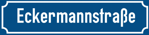 Straßenschild Eckermannstraße zum kostenlosen Download