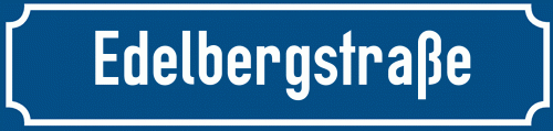 Straßenschild Edelbergstraße
