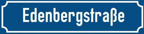 Straßenschild Edenbergstraße