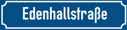 Straßenschild Edenhallstraße zum kostenlosen Download