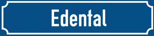 Straßenschild Edental zum kostenlosen Download