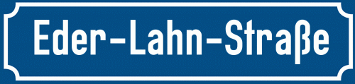 Straßenschild Eder-Lahn-Straße