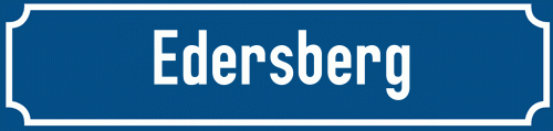 Straßenschild Edersberg
