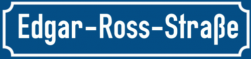 Straßenschild Edgar-Ross-Straße