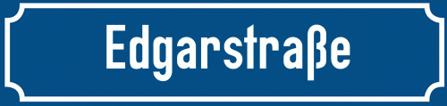 Straßenschild Edgarstraße