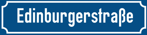 Straßenschild Edinburgerstraße zum kostenlosen Download