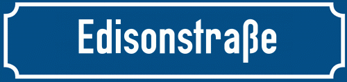 Straßenschild Edisonstraße zum kostenlosen Download
