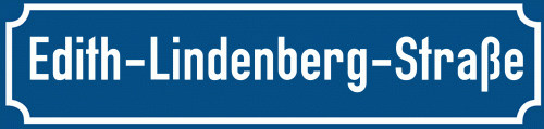 Straßenschild Edith-Lindenberg-Straße zum kostenlosen Download