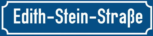 Straßenschild Edith-Stein-Straße zum kostenlosen Download