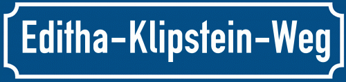 Straßenschild Editha-Klipstein-Weg