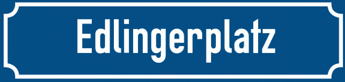 Straßenschild Edlingerplatz zum kostenlosen Download