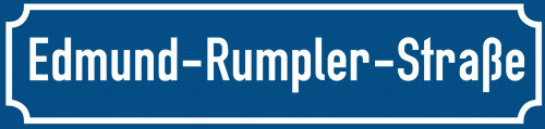 Straßenschild Edmund-Rumpler-Straße