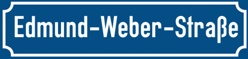 Straßenschild Edmund-Weber-Straße zum kostenlosen Download