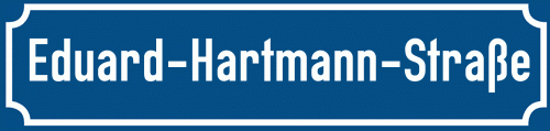 Straßenschild Eduard-Hartmann-Straße