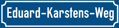 Straßenschild Eduard-Karstens-Weg