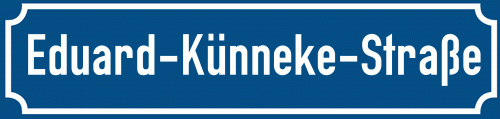 Straßenschild Eduard-Künneke-Straße