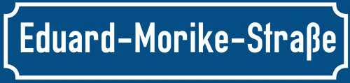 Straßenschild Eduard-Morike-Straße