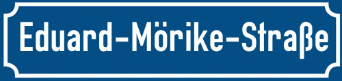 Straßenschild Eduard-Mörike-Straße zum kostenlosen Download
