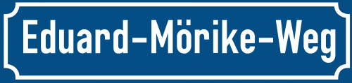 Straßenschild Eduard-Mörike-Weg zum kostenlosen Download