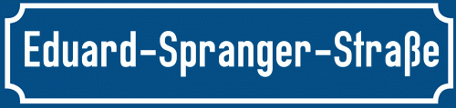 Straßenschild Eduard-Spranger-Straße