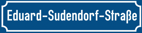 Straßenschild Eduard-Sudendorf-Straße zum kostenlosen Download